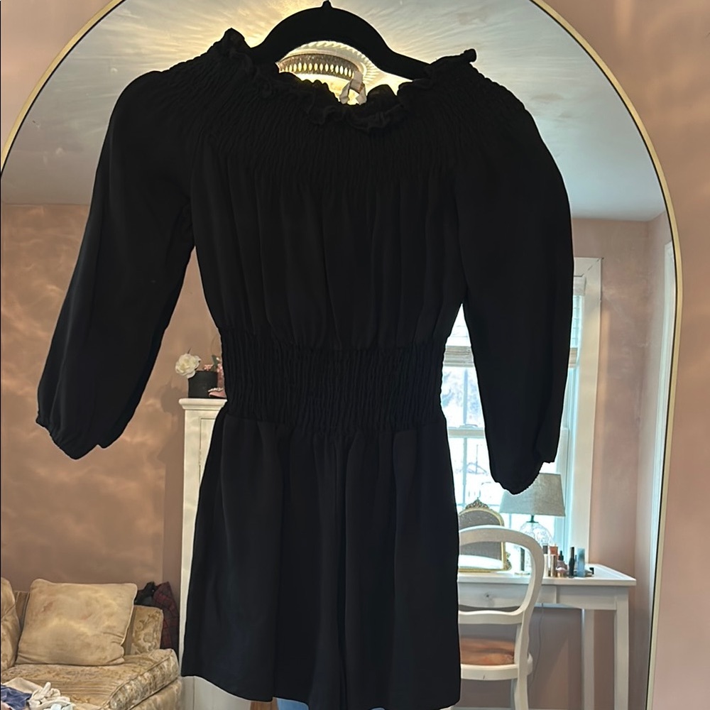 Maje Black Off-Shoulder Romper